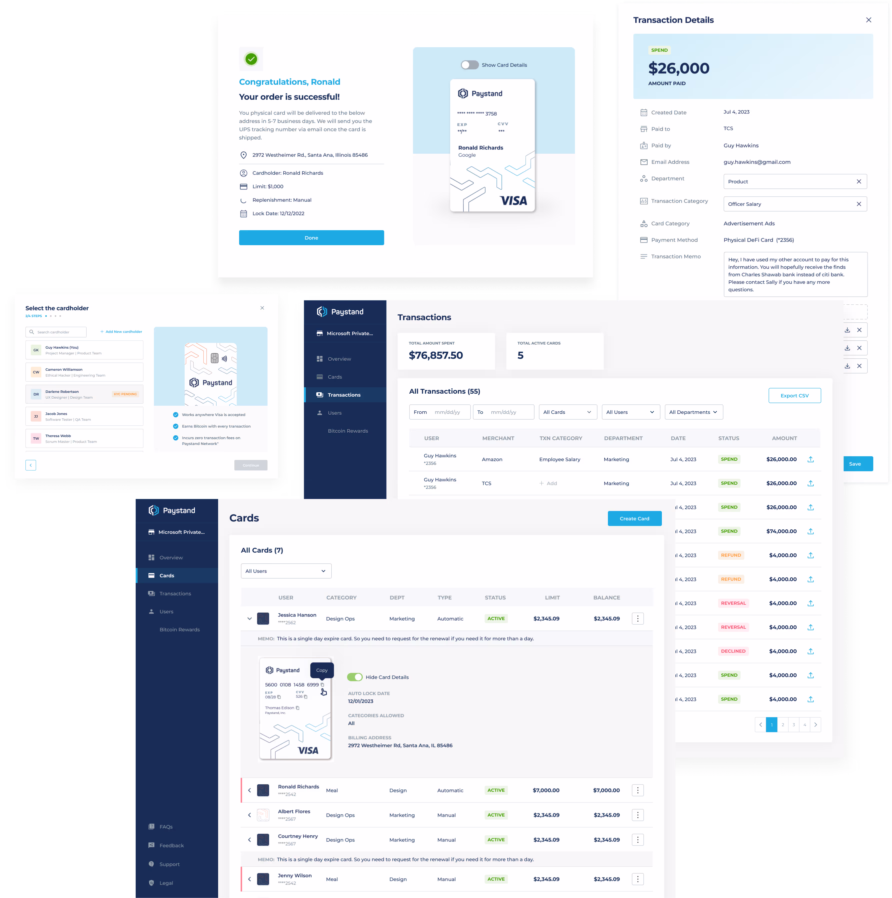 Paystand DEFI card product and mobile app design