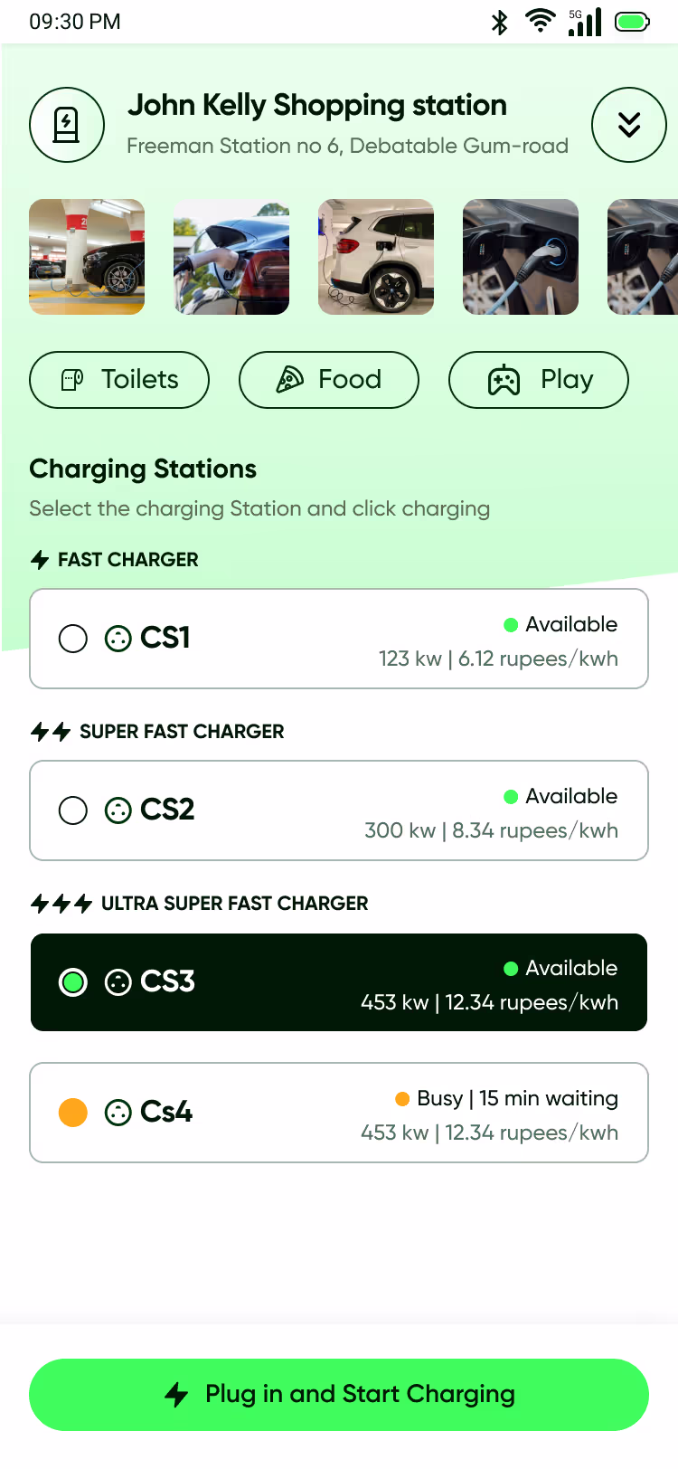 Spark app station details screen, alternate view