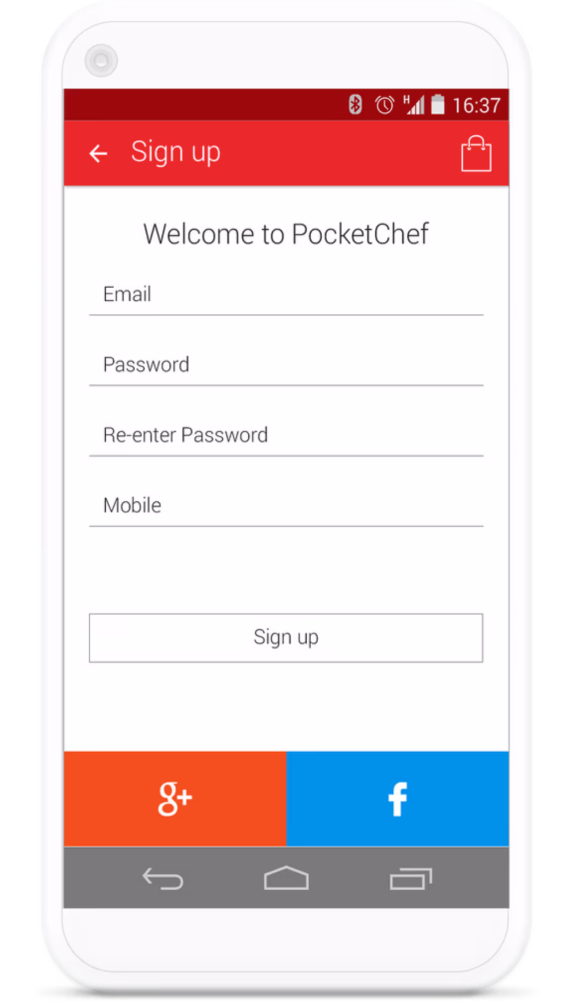 PocketChef final app screen, screen 2