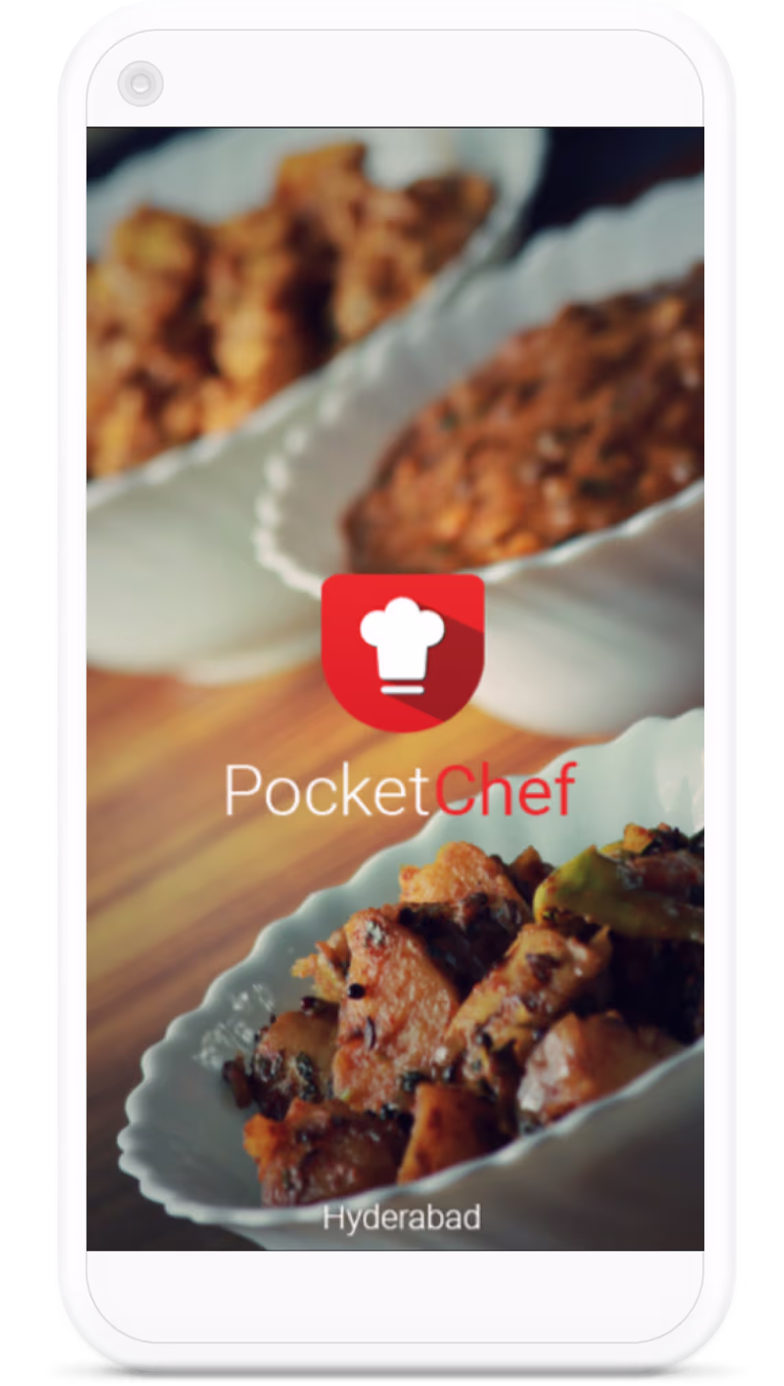 PocketChef final app screen, screen 1