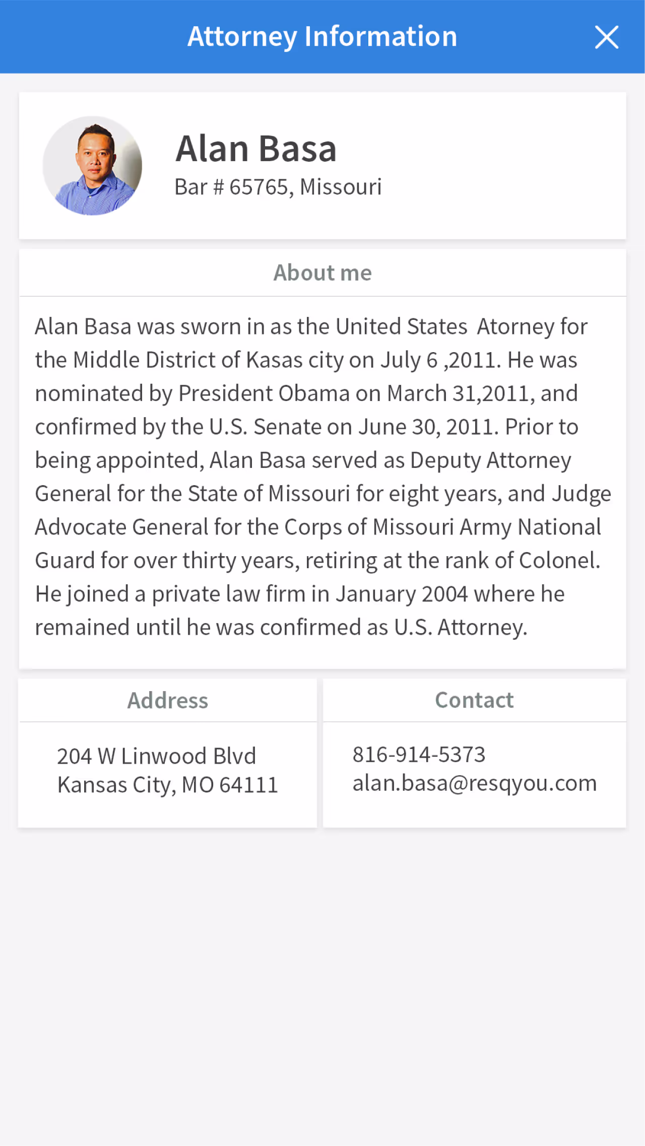 Resqyou mobile app screen 27 of 30 from the Missouri traffic-ticket amendment flow