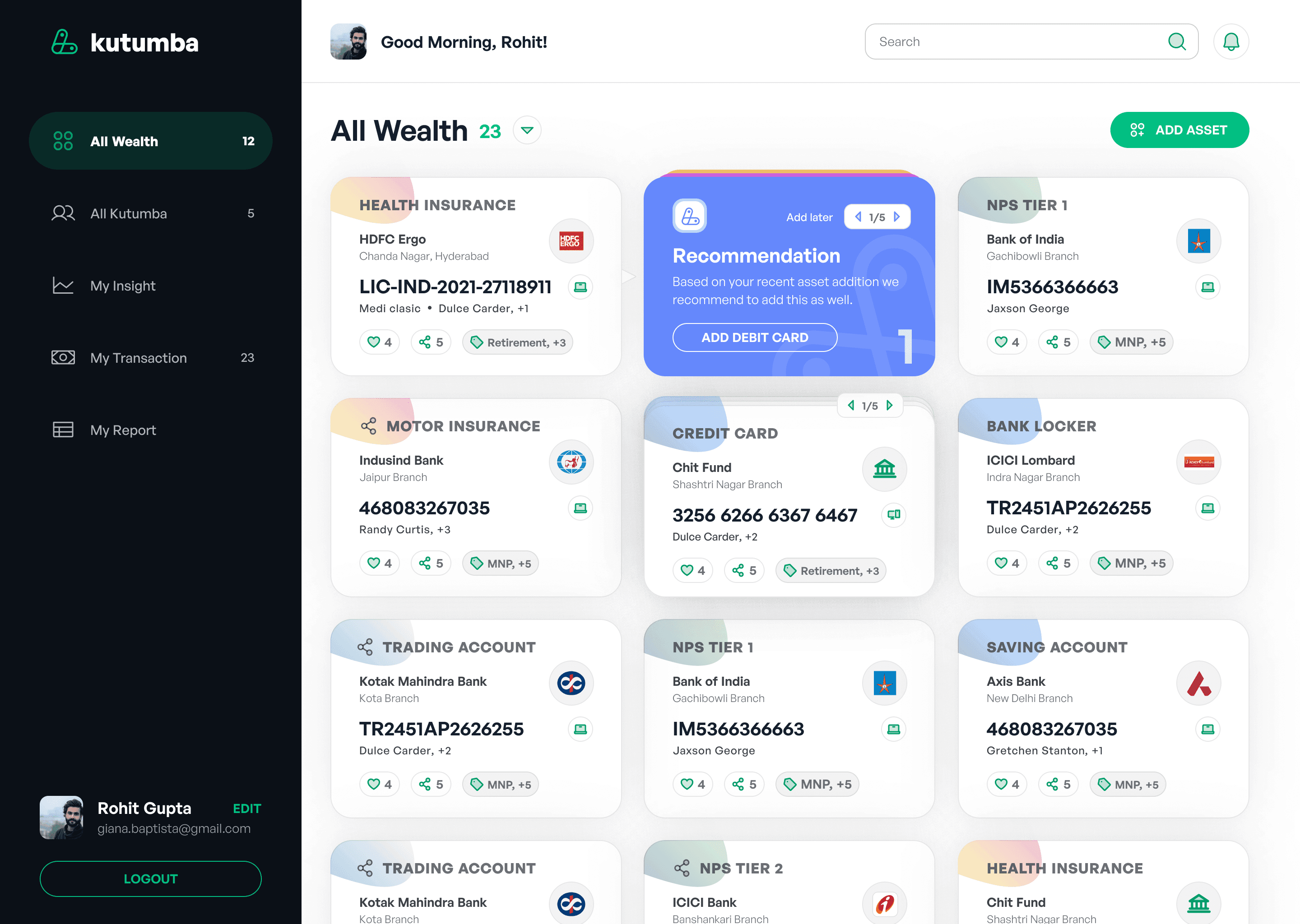 Kutumba app screen 9