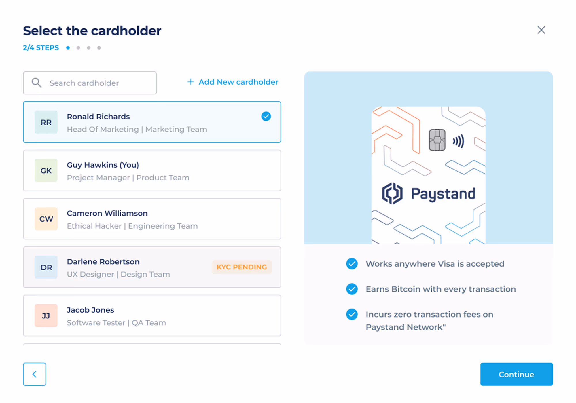 Defi Card product screen design
