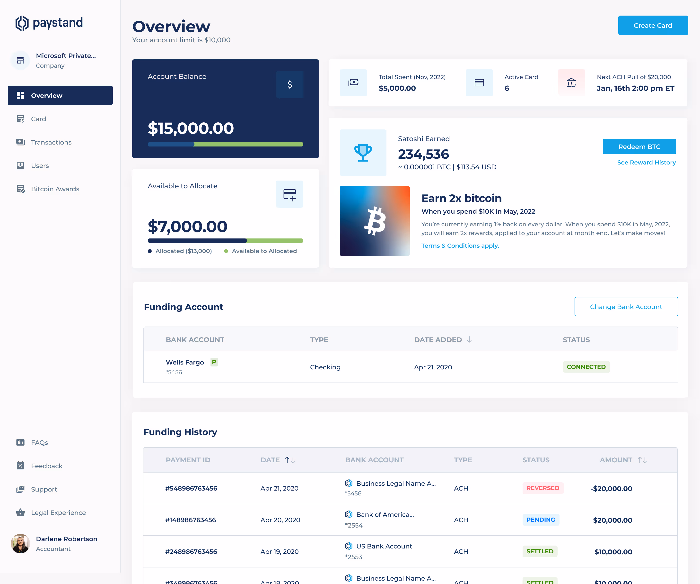 Defi Card product screen design
